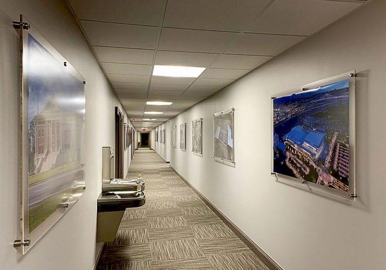 Oversized Non-glare Acrylic Frames for artwork and posters on standoffs | Nova Display Systems