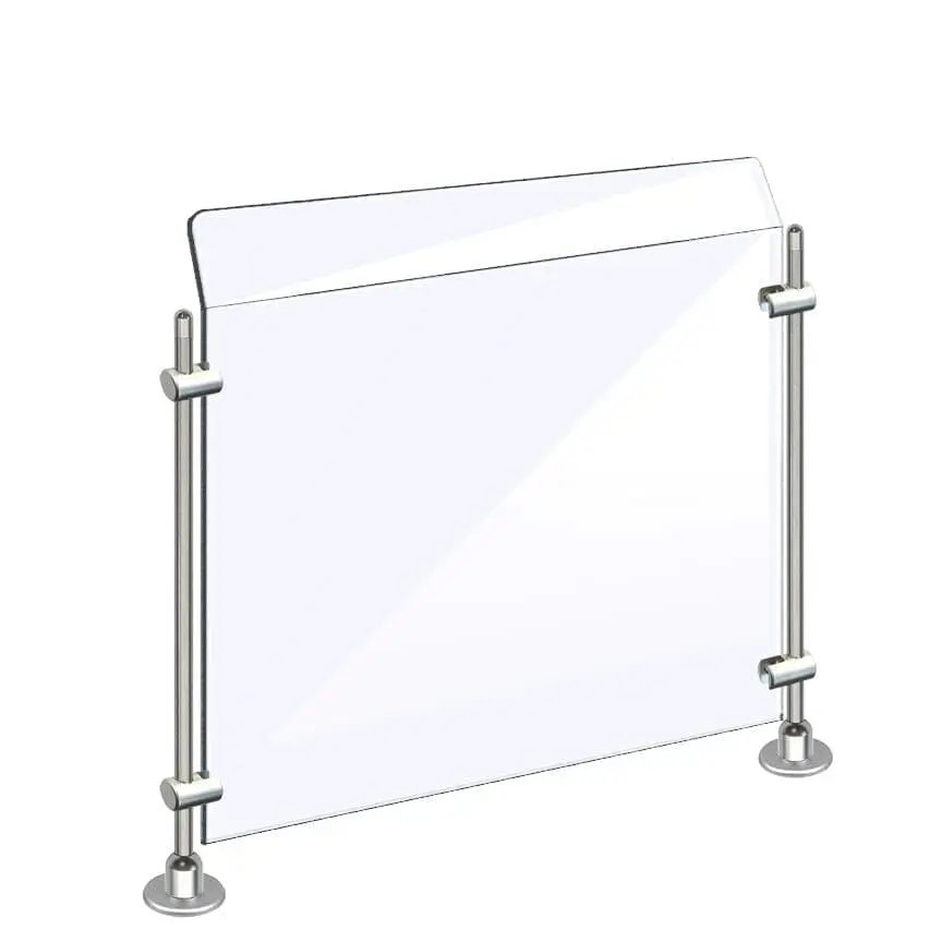 Countertop Acrylic Sneeze Guard / Modular – Supported with 10mm Rod Systems | Nova Display Systems
