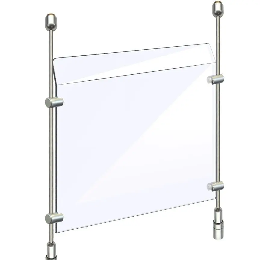 Countertop Acrylic Sneeze Guard / Modular – Suspended with 6mm Rod Systems | Nova Display Systems