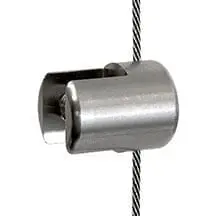 CP101/SS Cable Support Single-Sided for 1/4" Thick Vertical Panels for 1.5mm Cable Display System (#303 Stainless Steel)