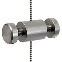 CP109/SS Cable Support with M6 Stud-Cap Double-Sided for Panels with Holes (#303 Stainless Steel)