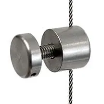 CP128/SS Cable Support with M6 Stud-Cap Single-Sided for Panels with Holes (#303 Stainless Steel)