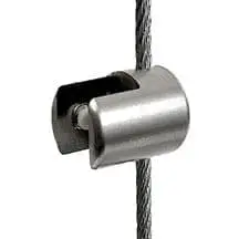 CP301/SS Cable Support Single-Sided for 1/4" Thick Vertical Panels for 3mm Cable Display System (#303 Stainless Steel)