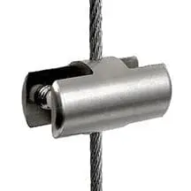CP302/SS Cable Support Double-Sided for 1/4" Thick Vertical Panels for 3mm Cable Display System (#303 Stainless Steel)