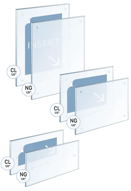 Clear/Non-Glare Acrylic Blanks for Name Plates/Door Signs — M4 Studs | Nova Display Systems