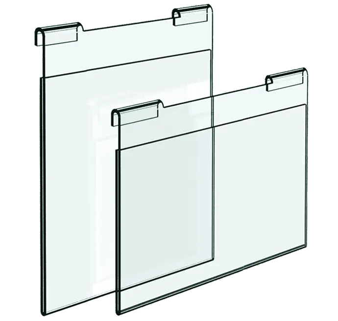 Hook-on Acrylic Holders for 6mm Horizontal Rods | Nova Display Systems