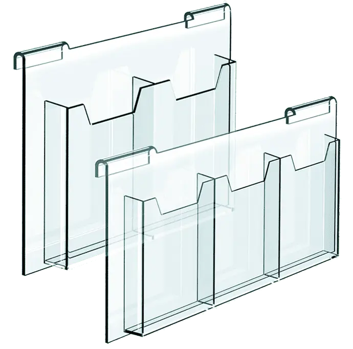 Hook-on Acrylic Literature Holders for 6mm Horizontal Rods | Nova Display Systems