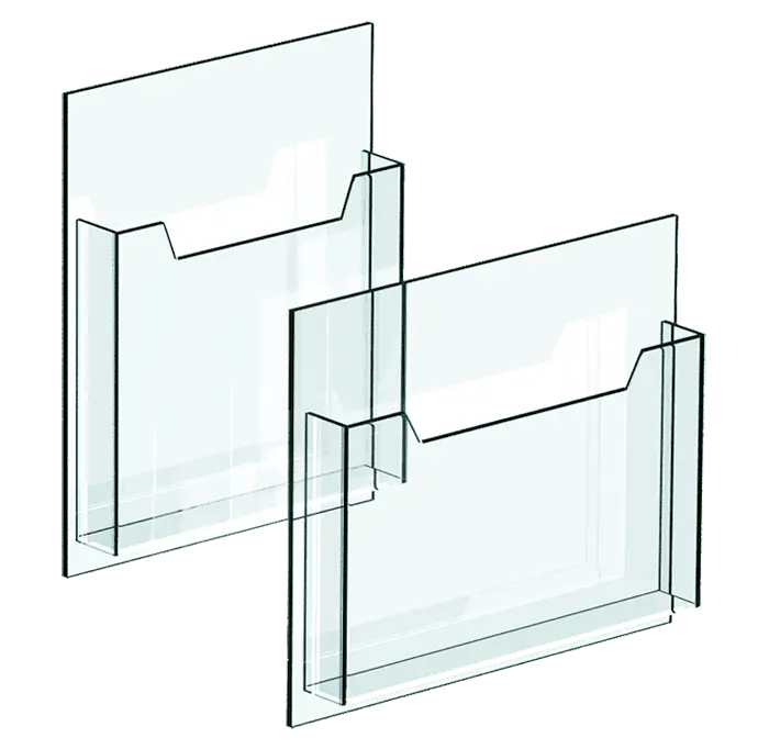 Clear Acrylic Brochure Holders for Cable/Rod Systems | Nova Display Systems