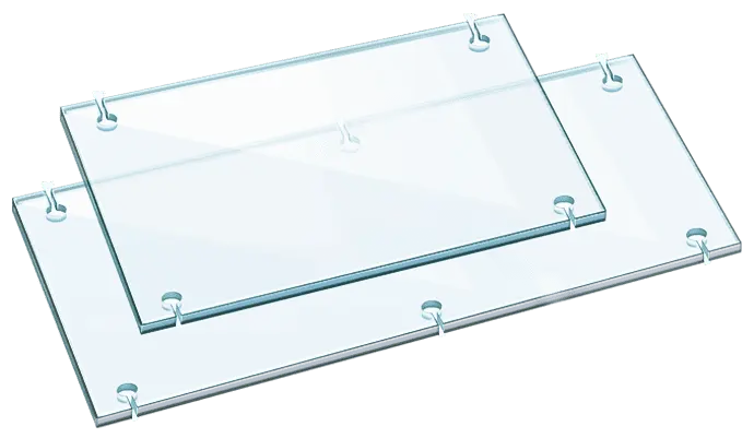 Acrylic Flat Shelves — Laser-cut / Drilled and Slotted with Polished Edges | Nova Display Systems