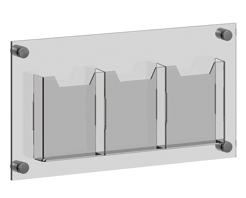 Acrylic Literature Holders — Multi-Pocket for Standoff Wall Mounting | Nova Display Systems