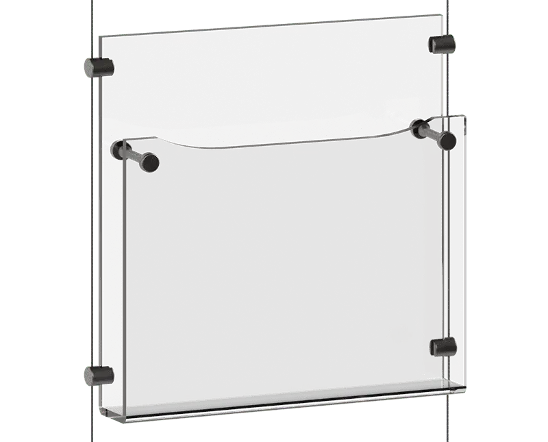 Acrylic Magazine Holders — Heavy-Duty for Cable/Rod Suspension | Nova Display Systems