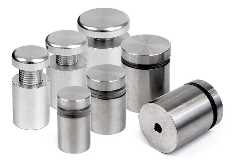 Economy Aluminum and Stainless Steel Sign Standoffs — Two-Part Standoffs with M8-M10 Studs | Nova Display Systems