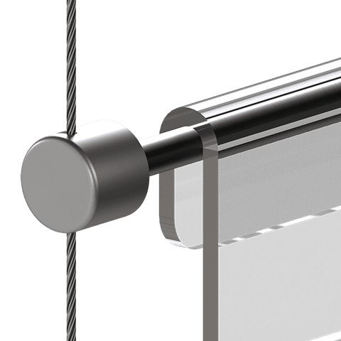 Standard Support for 1.5mm Cable System Rod Hanging Applications — Support for 6mm Horizontal Rods | Nova Display Systems