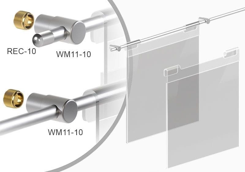 Wall Mounted Rods for Horizontal Applications for 10mm Rod Systems | Nova Display Systems