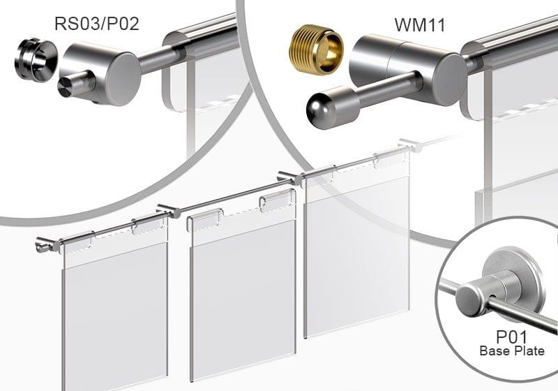6mm Rod System — Wall Mounted Rods for Horizontal Applications