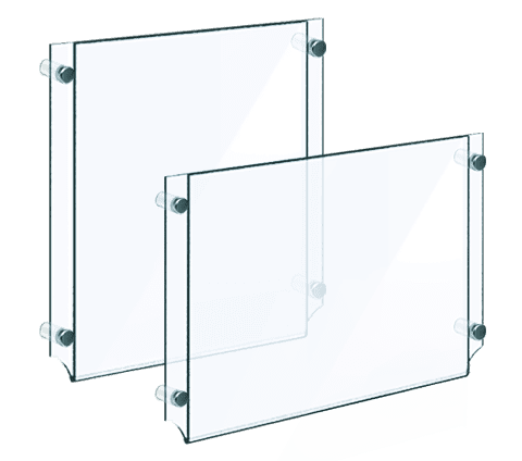 Easy Access Acrylic Holders — Wall Mount with Standoffs | Nova Display Systems