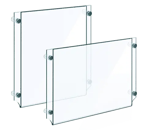 Easy Access Acrylic Holders — Wall Mount with Standoffs | Nova Display Systems