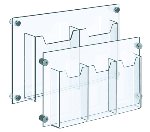 Clear Acrylic Brochure Holders for Standoff Supports | Nova Display Systems