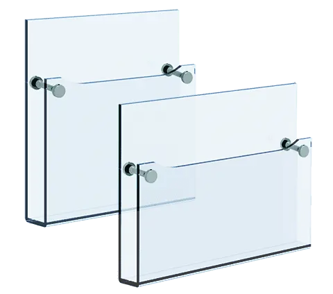 Clear Acrylic Brochure/Magazine Holders for Cable/Rod Systems | Nova Display Systems