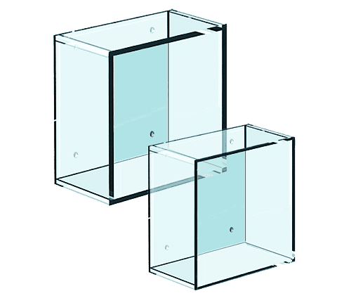Acrylic Shadow Box Shelf/Frame for Standoffs — 1/4"-3/8" Thick Clear/Frost Acrylic
