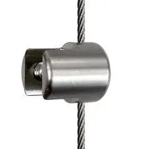 CP303/SS Cable Support Single-Sided for 3/8" Thick Vertical Panels for 3mm Cable Display System (#303 Stainless Steel)