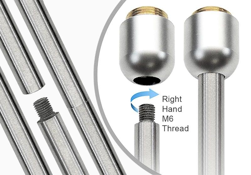 Right-Hand M6 Threaded Rods for 10mm Rod Systems — Join Multiple Rods Together | Nova Display Systems