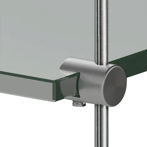Standard Support for 6mm Rod System Shelf Applications — Side Clamp Support for Shelves | Nova Display Systems