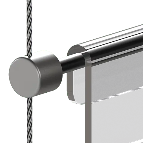 Standard Support for 3mm Cable System Rod Hanging Applications — Support for 6mm Horizontal Rods | Nova Display Systems