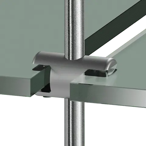 Standard Support Double-Sided for 10mm Rod System Shelf Applications — Side Clamp Support for Shelves | Nova Display Systems