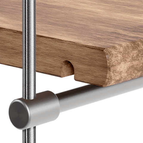 Specialty Supports — 10mm Rod Support for Wooden Shelf | Nova Display Systems