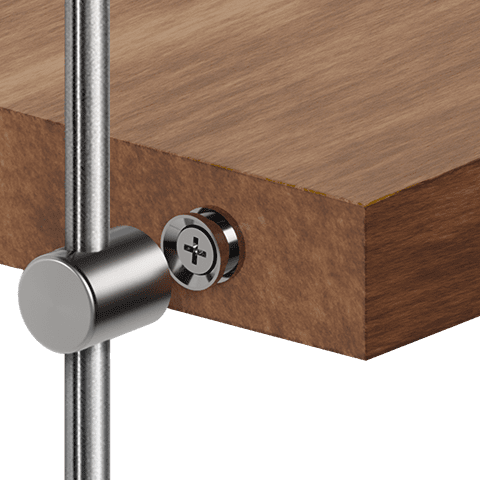 Specialty Supports — Rod Support with Boss for Wooden Panel/Shelf | Nova Display Systems