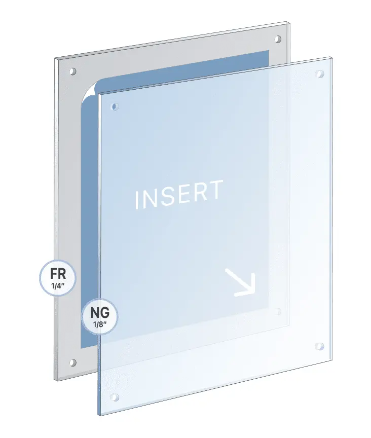 Deluxe Non-Glare Acrylic Frame Satin-Frost Back | Nova Display Systems
