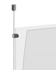 Ceiling-to-Floor 1.5mm Cable Suspension for Info/Poster Acrylic Holders | Nova Display Systems