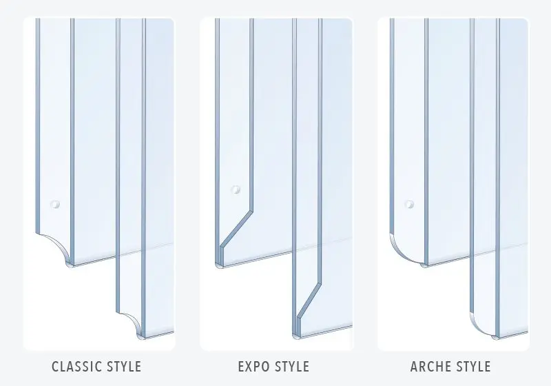 Acrylic Holder Styles — Corner Style Options | Nova Display Systems