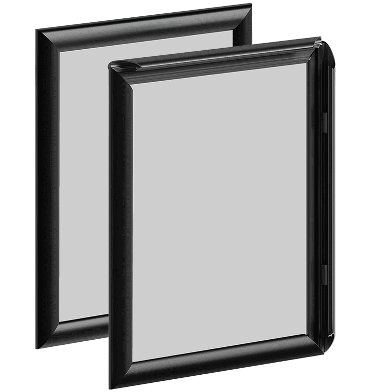 Front-Load Aluminum Frames / Black Round Profile | Nova Display Systems