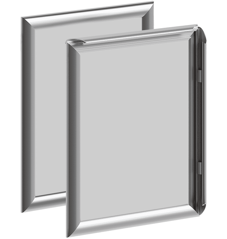 Front-Load Aluminum Frames / Silver Round Profile | Nova Display Systems