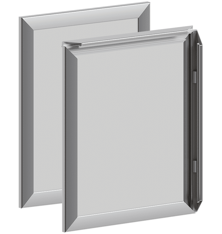 Front-Load Aluminum Frames / Silver Square Profile | Nova Display Systems