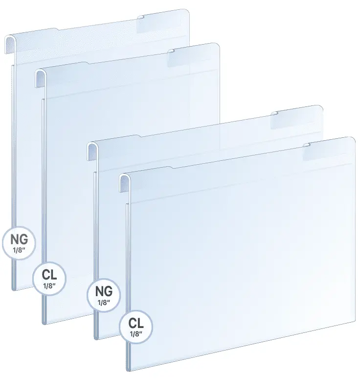 Hook-on Acrylic Holder for 10mm Rod System Various Formats | Nova Display Systems