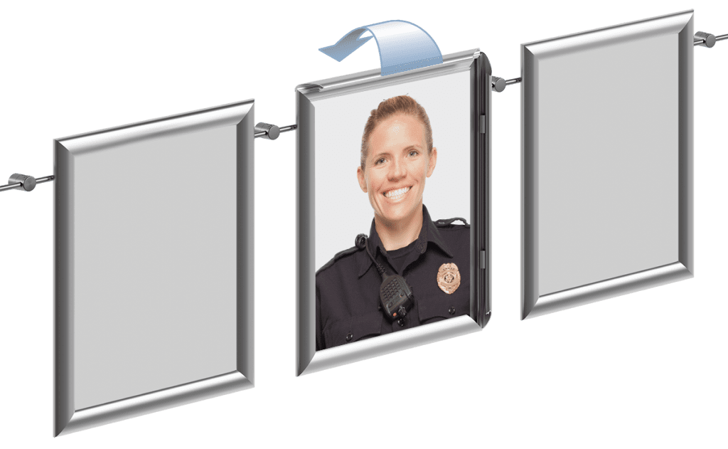 Hook-on Picture Display with Aluminum Frames | Front-Load Frame