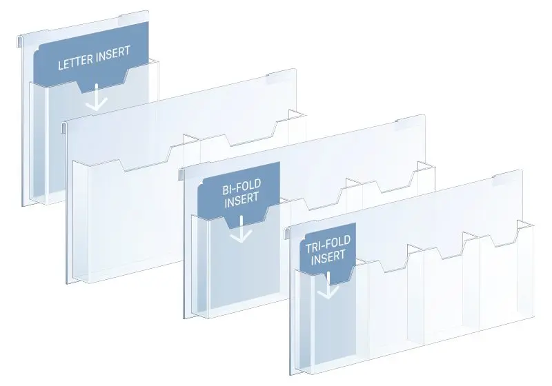 Hook-on Acrylic Literature Holders — To Match Standard Info/Poster Holder Sizes | Nova Display Systems