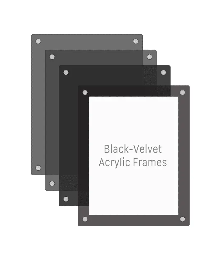 Black-Velvet Acrylic Poster Display Bundles — Four Frame Option