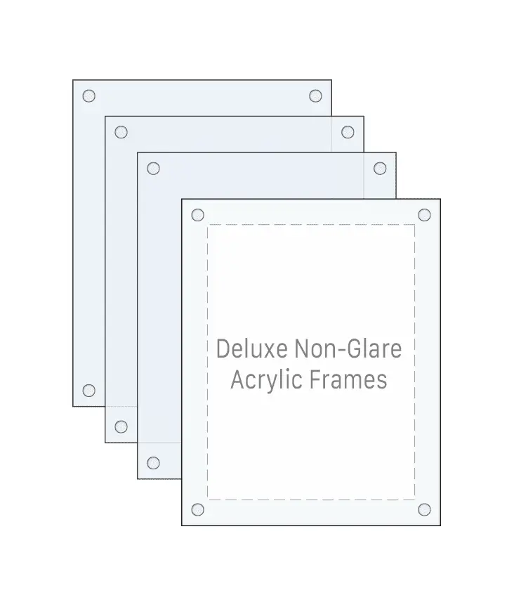 Deluxe Non-Glare Acrylic Poster Display Bundles — Four Frame Option