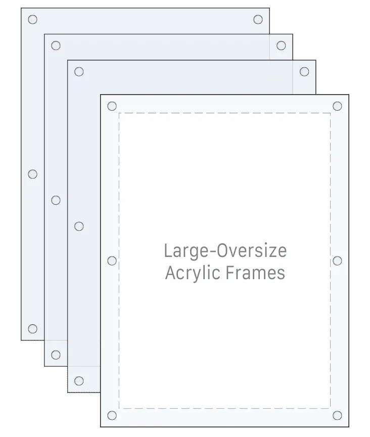 Large-Oversize Acrylic Poster Display Bundles — Four Frame Option