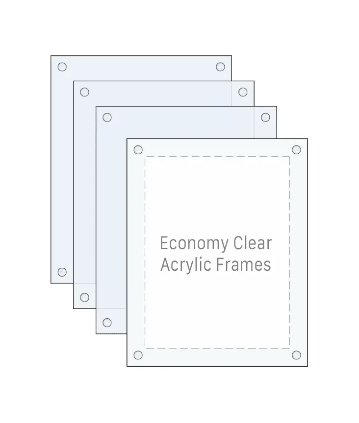 Economy-Clear Acrylic Poster Display Bundles — Four Frame Option