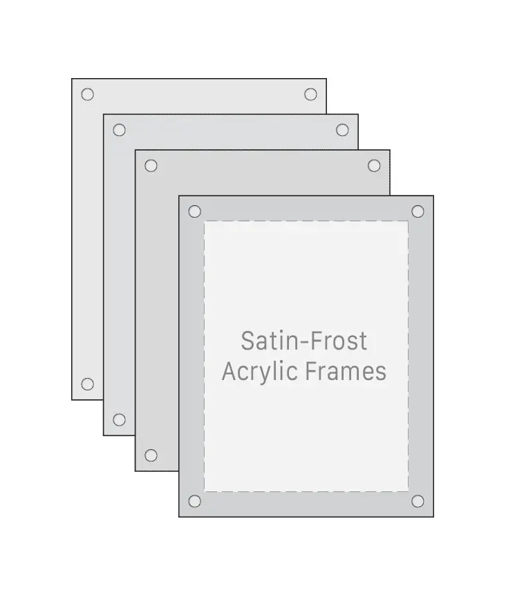 Satin-Frost Acrylic Poster Display Bundles — Four Frame Option