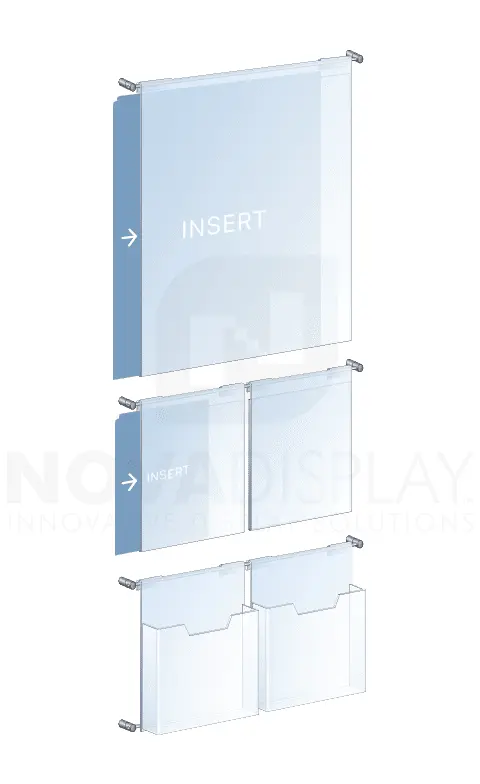 KHPI-025 Wall Mounted Hook-On Acrylic Info/Poster Display Kit / Mounted with 6mm Horizontal Rod System | Nova Display Systems