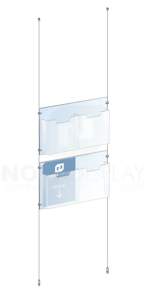 KLD-015 Cable Suspended Acrylic Literature Display Kit / Ceiling-to-Floor Tensioned | Nova Display Systems
