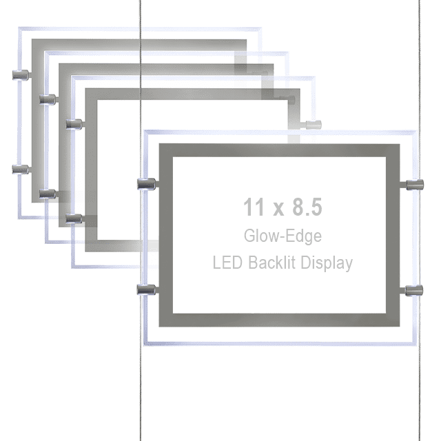 11" x 8.5" Acrylic LED Light Pockets for Windows – Saving Bundles | Nova Display Systems