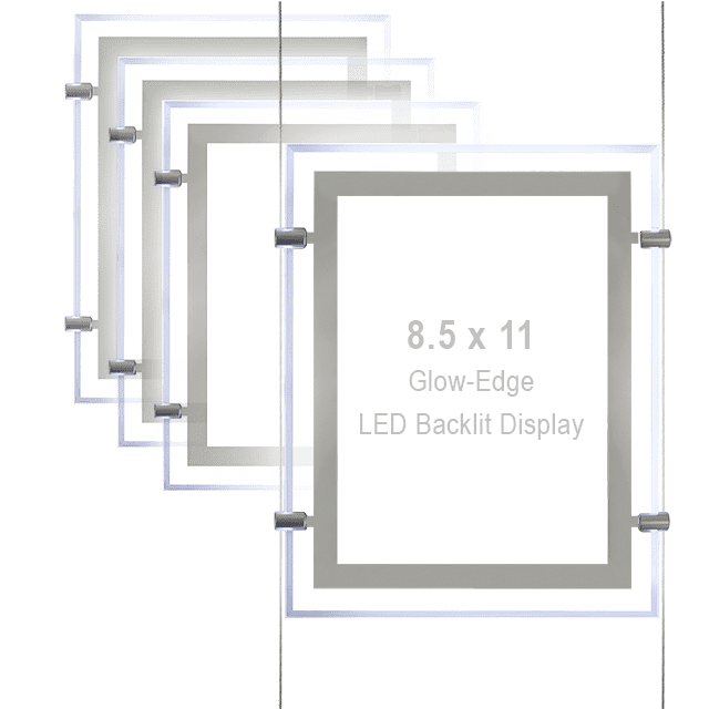 8.5" x 11" Acrylic LED Light Pockets for Windows – Saving Bundles | Nova Display Systems