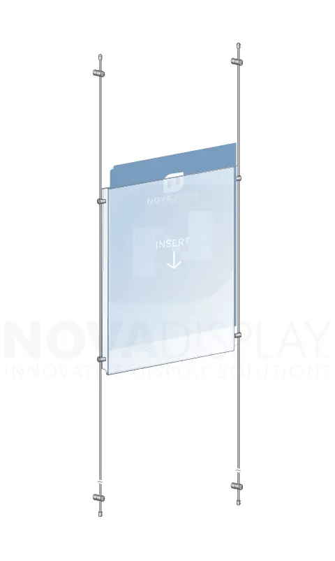 KPI-010 Rod Suspended Easy-Access Acrylic Poster Display Kit Wall-to-Wall Mounted | Nova Display Systems